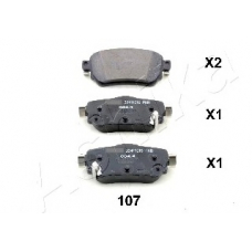 51-01-107 Ashika Комплект тормозных колодок, дисковый тормоз