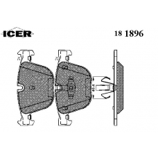 181896 ICER Комплект тормозных колодок, дисковый тормоз