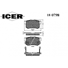 180798 ICER Комплект тормозных колодок, дисковый тормоз