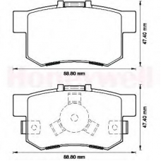 572544B BENDIX Комплект тормозных колодок, дисковый тормоз