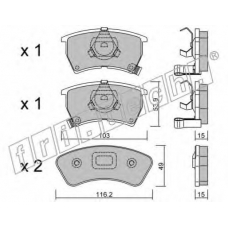 395.0 fri.tech. Комплект тормозных колодок, дисковый тормоз