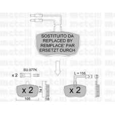 22-0016-4 METELLI Комплект тормозных колодок, дисковый тормоз
