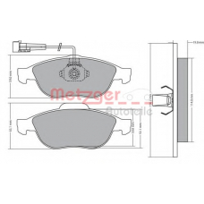 1170630 METZGER Комплект тормозных колодок, дисковый тормоз