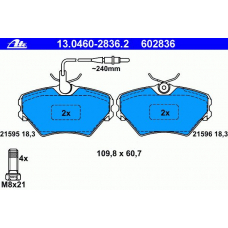 13.0460-2836.2 ATE Комплект тормозных колодок, дисковый тормоз