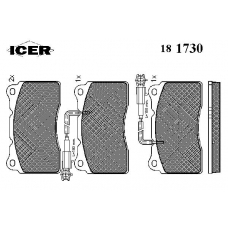 181730 ICER Комплект тормозных колодок, дисковый тормоз