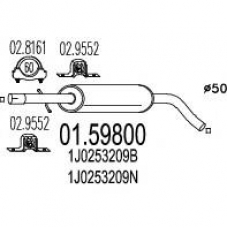 01.59800 MTS Средний глушитель выхлопных газов