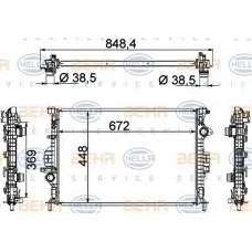 8MK 376 787-121 HELLA Радиатор, охлаждение двигателя