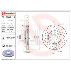 09.8601.1X BREMBO Тормозной диск