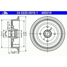 24.0220-0016.1 ATE Тормозной барабан