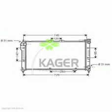 31-0724 KAGER Радиатор, охлаждение двигателя