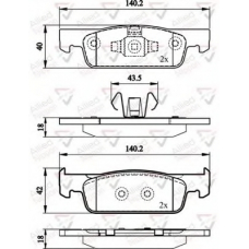 ADB02144 COMLINE Комплект тормозных колодок, дисковый тормоз