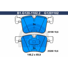 B1.G120-1102.2 GALFER Комплект тормозных колодок, дисковый тормоз