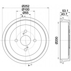 8DT 355 301-901 HELLA Тормозной барабан