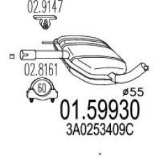 01.59930 MTS Средний глушитель выхлопных газов