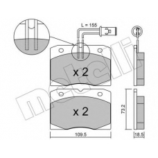 22-0051-0 METELLI Комплект тормозных колодок, дисковый тормоз