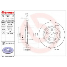 09.7911.11 BREMBO Тормозной диск