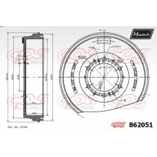 862051.0000 MAXTECH Тормозной барабан