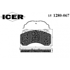 151280-067 ICER Комплект тормозных колодок, дисковый тормоз