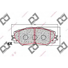 BP1615 DJ PARTS Комплект тормозных колодок, дисковый тормоз