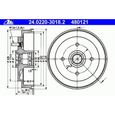 24.0220-3018.2 ATE Тормозной барабан