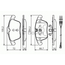 0 986 TB3 169 BOSCH Комплект тормозных колодок, дисковый тормоз