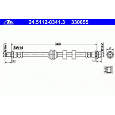 24.5112-0341.3 ATE Тормозной шланг