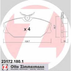 23172.180.1 ZIMMERMANN Комплект тормозных колодок, дисковый тормоз