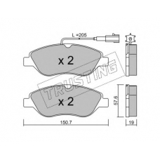 593.1 TRUSTING Комплект тормозных колодок, дисковый тормоз
