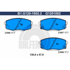 B1.G120-1002.2 GALFER Комплект тормозных колодок, дисковый тормоз