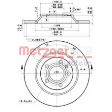 14976 METZGER Тормозной диск