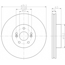 8DD 355 114-631 HELLA PAGID Тормозной диск