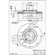 09.6799.14 BREMBO Тормозной диск