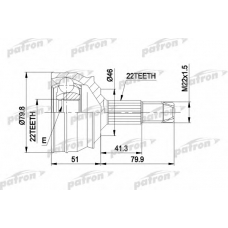 PCV1226 PATRON Шарнирный комплект, приводной вал