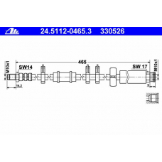 24.5112-0465.3 ATE Тормозной шланг