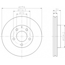 8DD 355 105-081 HELLA Тормозной диск