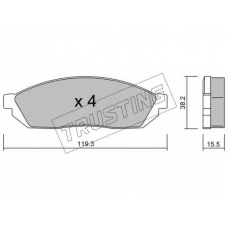 089.0 TRUSTING Комплект тормозных колодок, дисковый тормоз