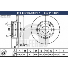 B1.G213-0161.1 GALFER Тормозной диск