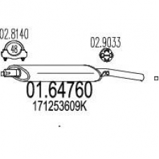01.64760 MTS Глушитель выхлопных газов конечный