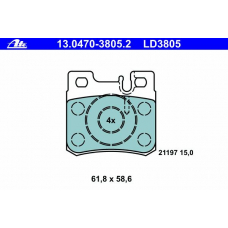 13.0470-3805.2 ATE Комплект тормозных колодок, дисковый тормоз