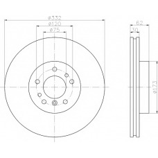 8DD 355 121-221 HELLA PAGID Тормозной диск