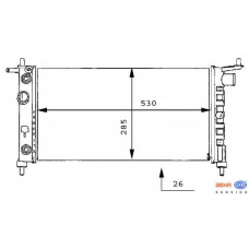 8MK 376 712-011 HELLA Радиатор, охлаждение двигателя