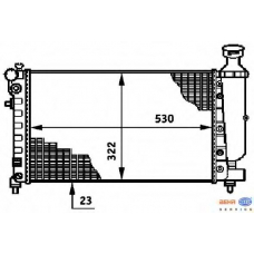 8MK 376 719-791 HELLA Радиатор, охлаждение двигателя