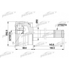 PCV5032 PATRON Шарнирный комплект, приводной вал