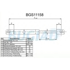 BGS11158 BUGIAD Газовая пружина, крышка багажник