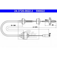 24.3728-0822.2 ATE Трос, управление сцеплением