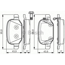 0 986 TB3 216 BOSCH Комплект тормозных колодок, дисковый тормоз