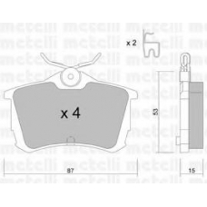 22-0465-0 METELLI Комплект тормозных колодок, дисковый тормоз