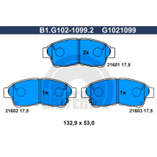 B1.G102-1099.2 GALFER Комплект тормозных колодок, дисковый тормоз