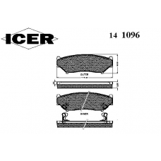 141096 ICER Комплект тормозных колодок, дисковый тормоз