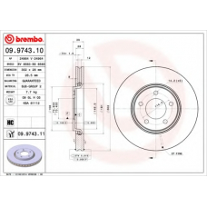 09.9743.10 BREMBO Тормозной диск